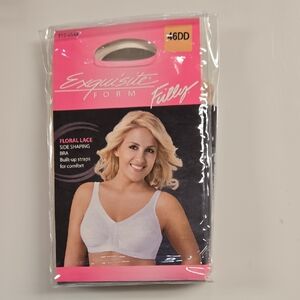 Exquisite Form Fully Floral Lace Side-Shaping Bra in Rose Beige